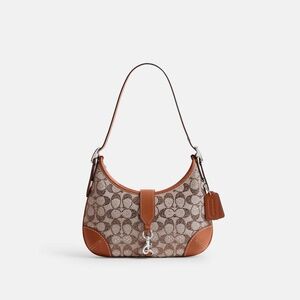 Coach Hamptons Hobo Bag In Crystal Signature Jacquard Purses